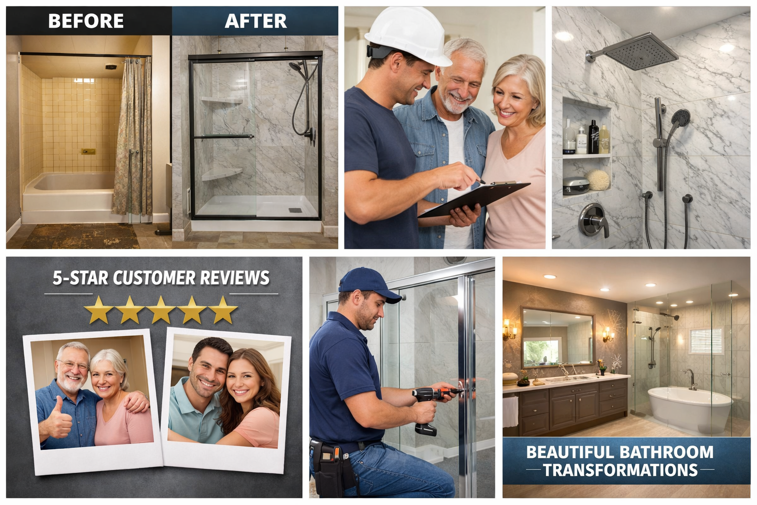 Beautiful shower and bathroom remodel transformation